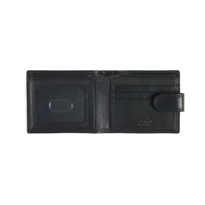 BLACK LEATHER WALLET WITH ZIP