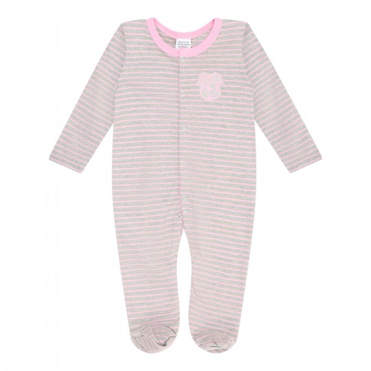 PINK STRIPED SLEEPSUIT