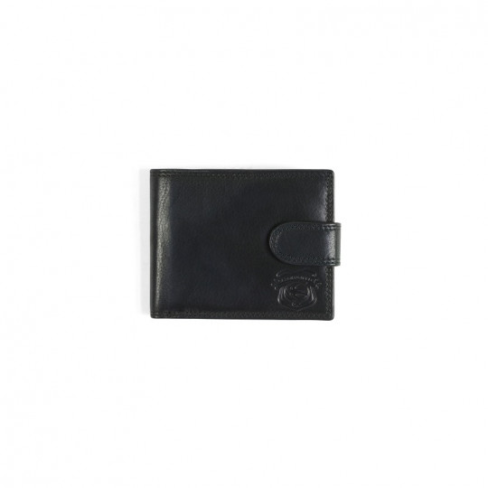 BLACK LEATHER WALLET WITH ZIP