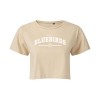 Womens Beige Crop Tee