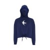 Womens Navy Crop Hoodie