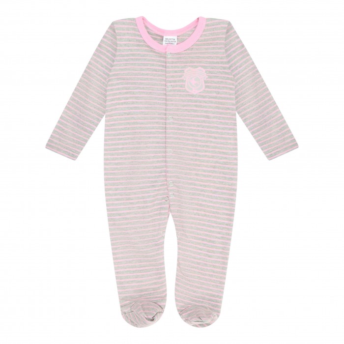 PINK STRIPED SLEEPSUIT