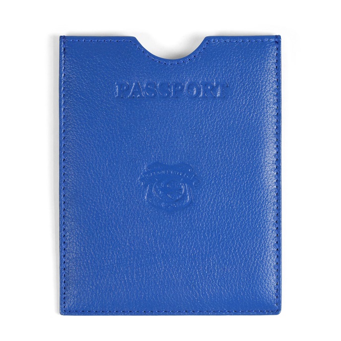 BLUE LEATHER PASSPORT SLEEVE BLUE LEATHER PASSPORT SLEEVE