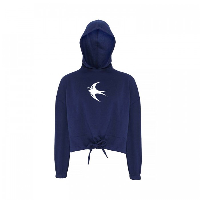 Womens Navy Crop Hoodie Womens Navy Crop Hoodie
